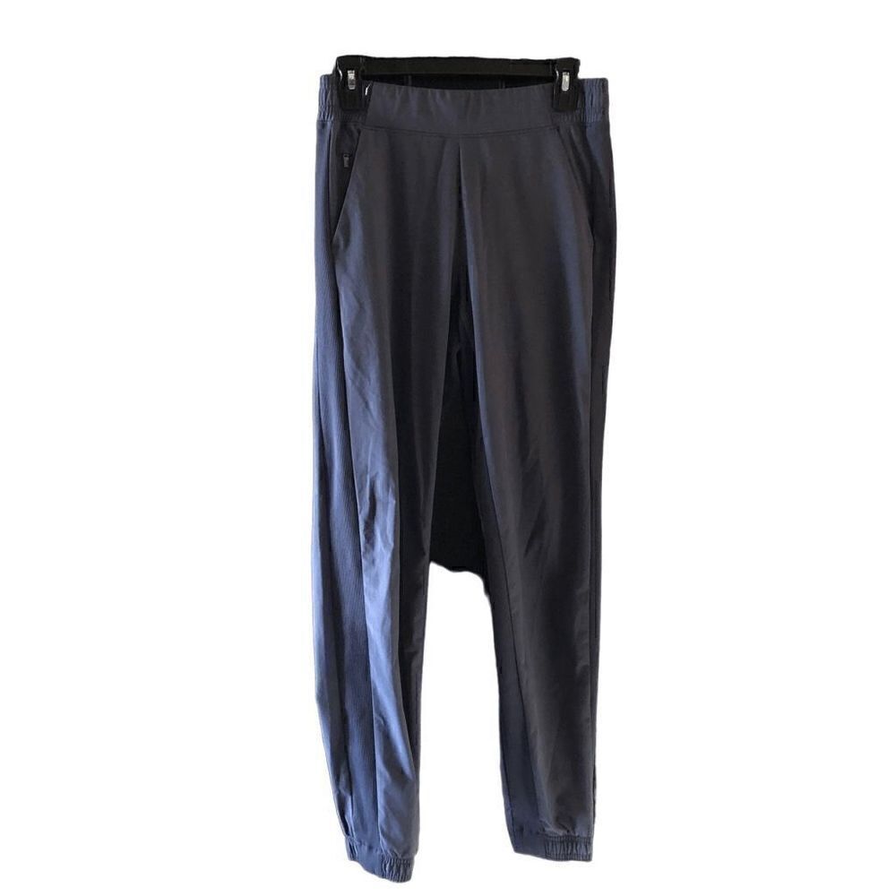 Athleta Jogger Women Sz 4 Tall Brooklyn Purple High Rise Ribbed Pants Athleisure